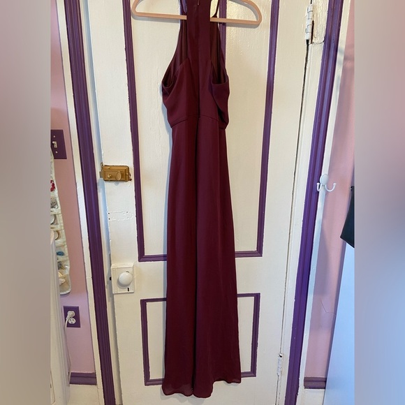 Lulus Burgundy Halter Maxi Dress - Size L - Picture 3 of 5